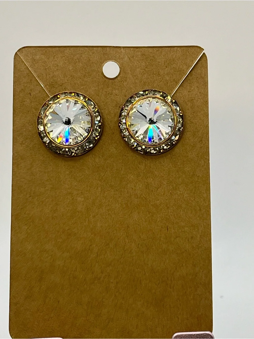 Gold Crystal Multi-Strand Statement Necklace with Matching Studs
